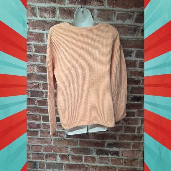 Focus Honeycomb Knit Pullover Sweater | Women’s XL | Pink Peach - Picture 2 of 7